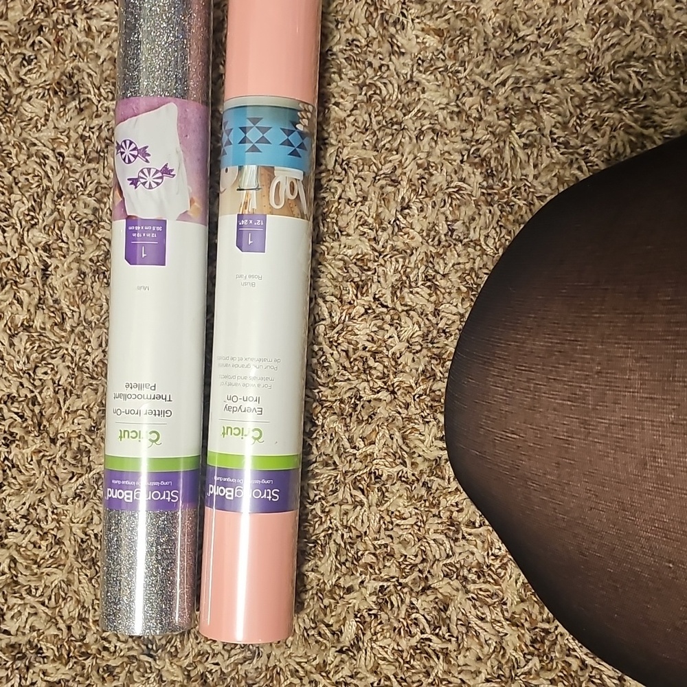 Cricut Silver Glitter and Pink Vinyl Rolls